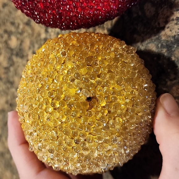 Vintage Beaded Fruit Ornaments, Set of 2, Pear and Apple - Picture 5 of 8